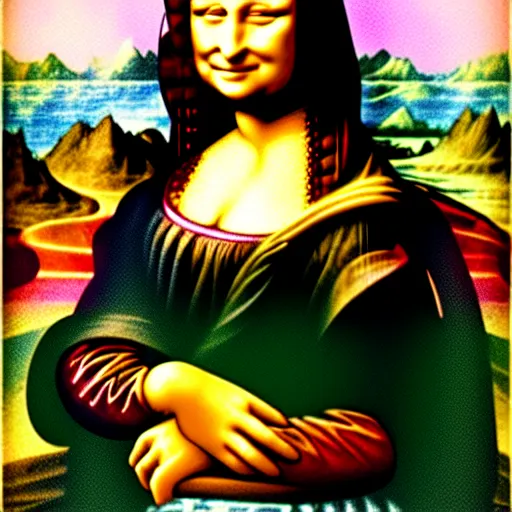 Image similar to mona lisa by lisa frank and jim lee