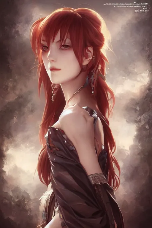Image similar to highly detailed portrait of makise kurisu from steins gate fantasy art by artgerm, tom bagshaw, charlie bowater, detailed and intricate environment, trending on artstation