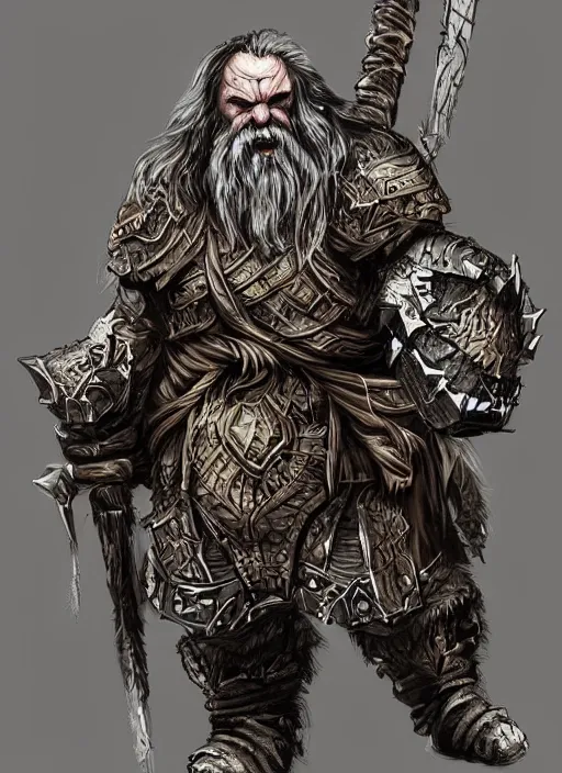 Prompt: a concept art of a angry dwarf from Disciples 2, heavy armor, intricate, detailed, award winning, fantasy, concept art for Disciples 2, insane amount of intricate details, insane original design looks like animal,