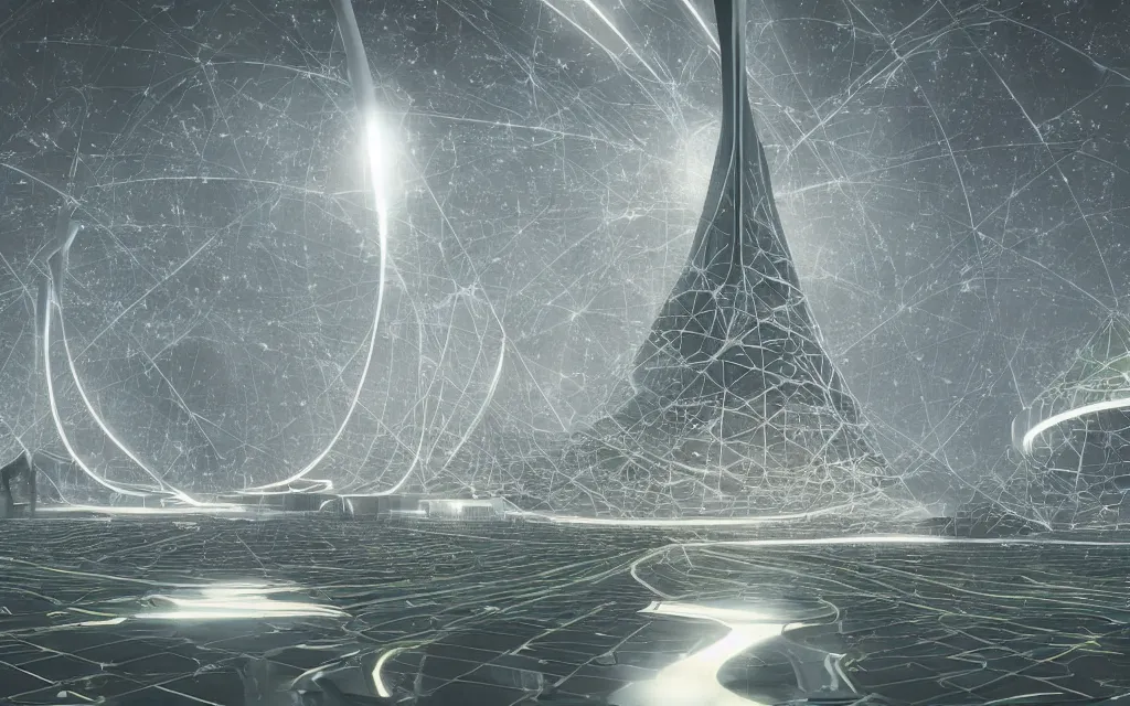 Image similar to a techno - spiritual utopian monument, perfect future, award winning digital art