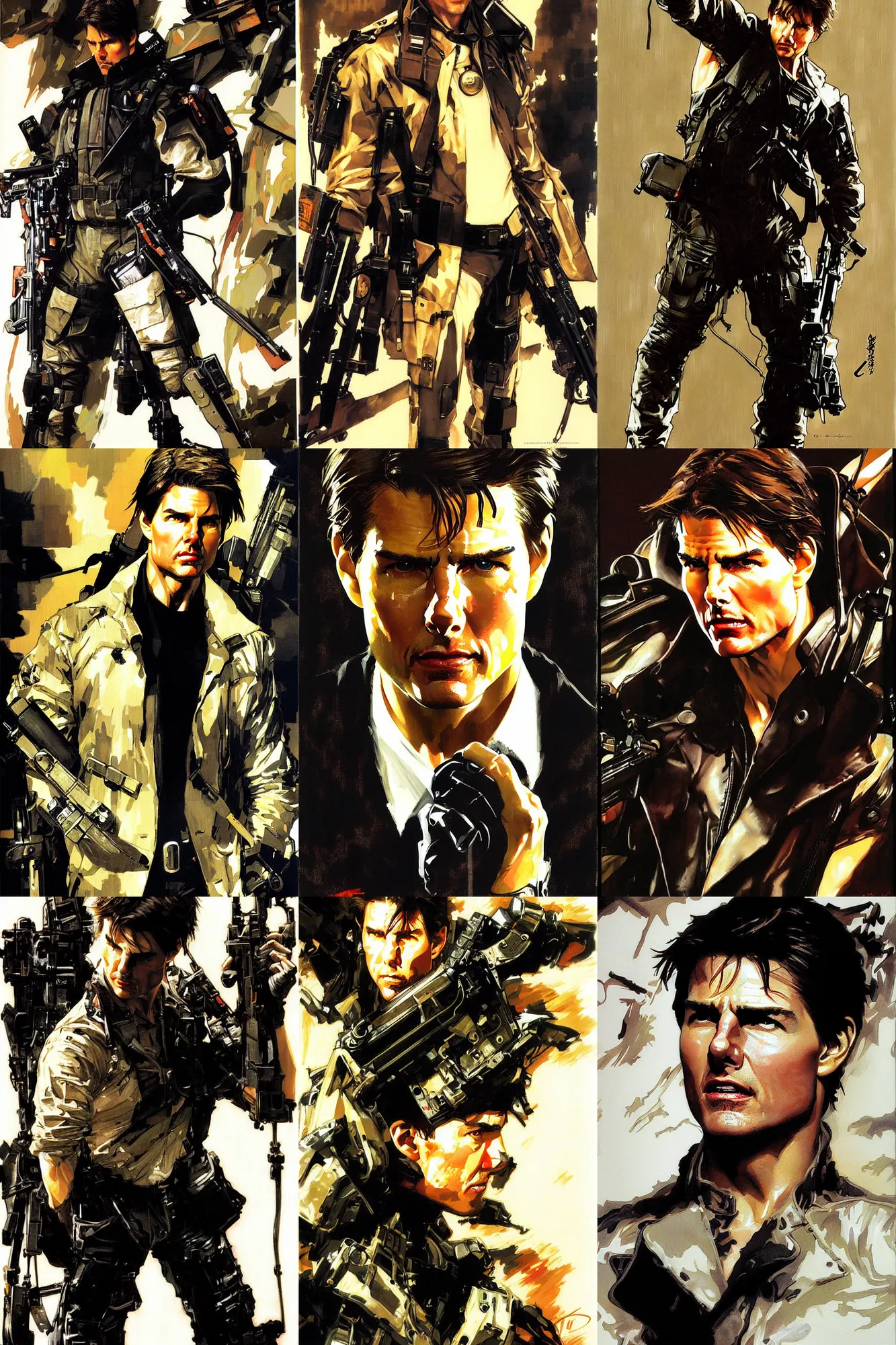 Prompt: tom cruise, painting by j. c. leyendecker, yoji shinkawa