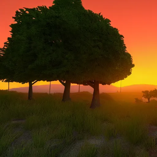 Prompt: beautiful sunset, vibrant colors, 8 k render, unreal engine 5, wonderland
