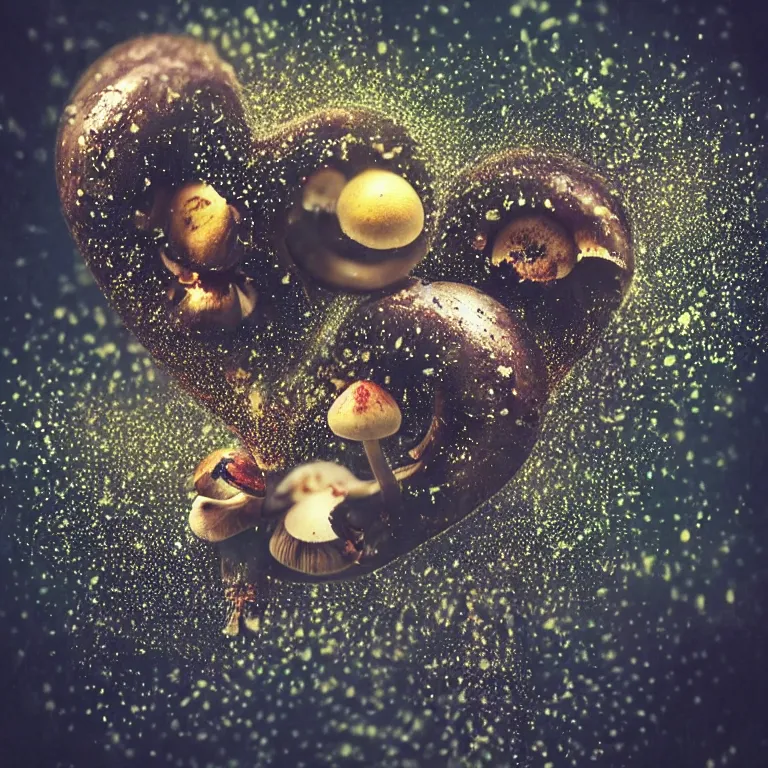 Image similar to double exposure of love, symbols of live, explosion, love is the most relevant theme, love is infinity, love is begin of all, 8 k resolution, artistic mode, artistic, trending on instagram, long exposure, love art, serious, fantasy and dreams vibes, mushrooms style and macro style, spawn, spruce vibes