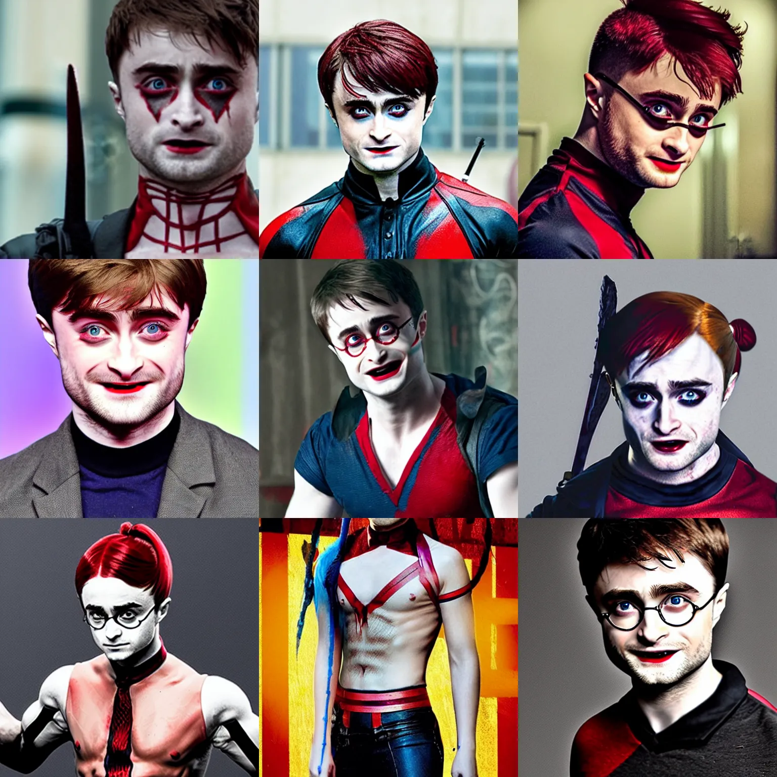 Prompt: daniel radcliffe as harley quinn