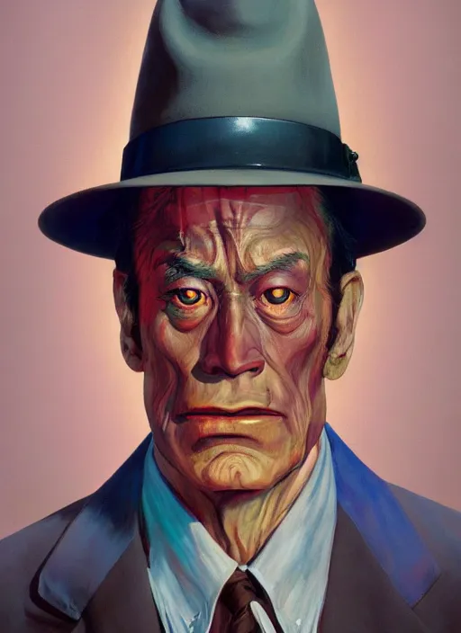 Image similar to portrait of Kolchak, detailed, coherent, painted by Edward Hopper, Wayne Barlowe, James Gilleard, airbrush, art by James Jean