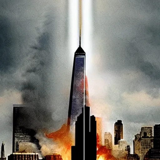 Prompt: 9/11 movie poster in the style of Jaws