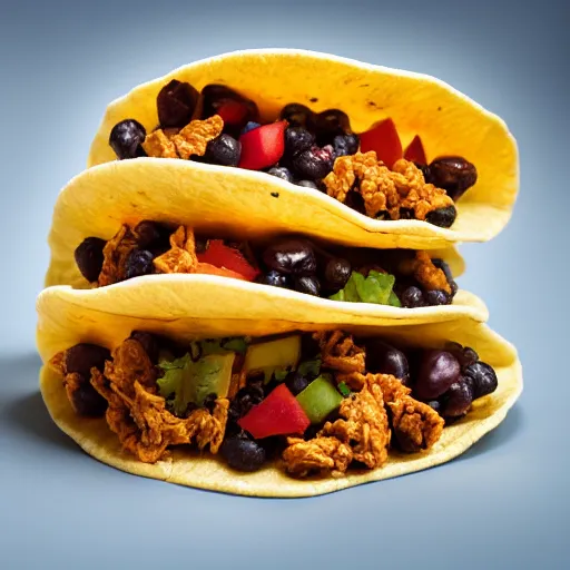 Prompt: a taco full of bits o captain - crunchberry, food photography, studio lighting, unappetizing