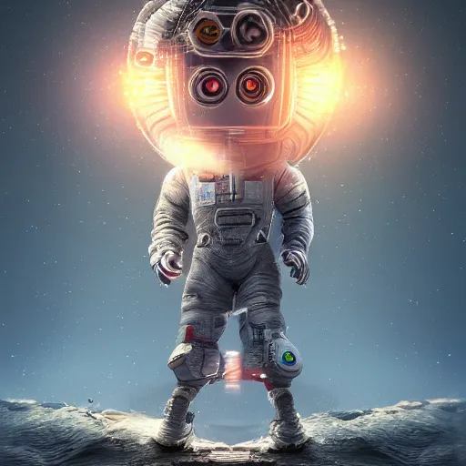 Prompt: an epic portrait of a micro astronaut entering microscopic multiverse of atoms madness with a tiny micro spaceship, cinematic lighting, trending on Artstation, highly detailed, insane details