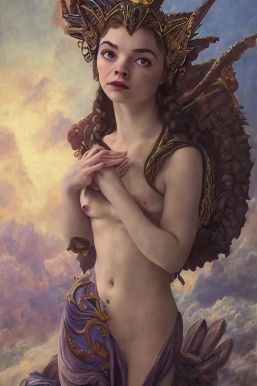 Image similar to A fantasy comic book style portrait painting of Anya Taylor-Joy, Joey King, as an Atlantean Reptilian Warrior, François Boucher, Oil Painting, Mystical Valkyrie, unreal 5, DAZ, hyperrealistic, octane render, Regal, Refined, Detailed Digital Art, RPG portrait, William-Adolphe Bouguereau, Michael Cheval, Walt Disney (1937), Steampunk, dynamic lighting, Highly Detailed, Cinematic Lighting, Unreal Engine, 8k, HD