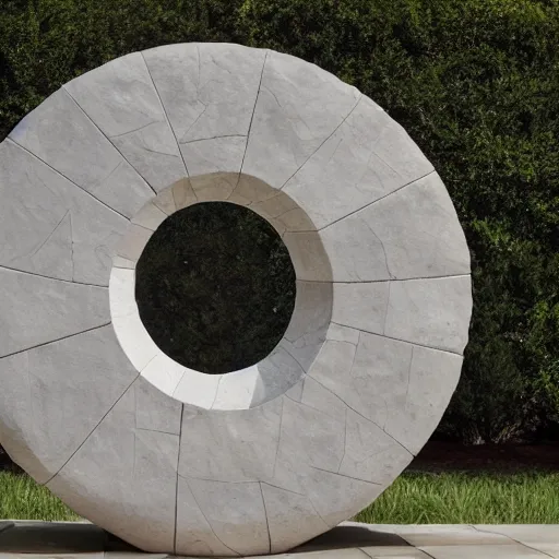 Image similar to 4k HDR circular stone portal | opens to space surrounded by realistic flowers