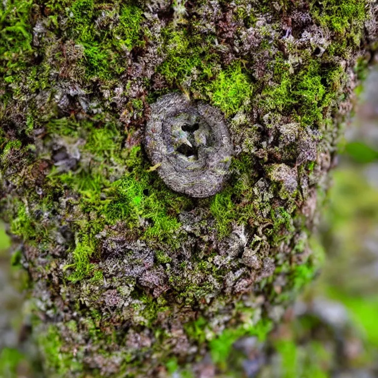 Image similar to a lichens and moss close-up various fungus, mushrooms and plants, inside the picture is infinity, Atmospheric phenomenon, artistic photography, muted colors, conceptual, long exposure outside the city, volumetric light