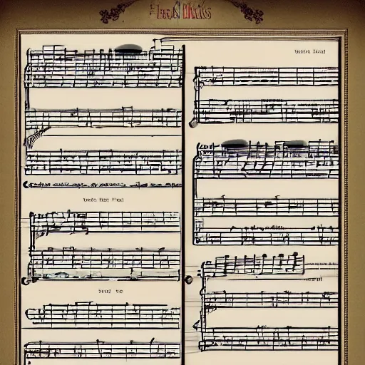 Image similar to hyperdetailed music sheets