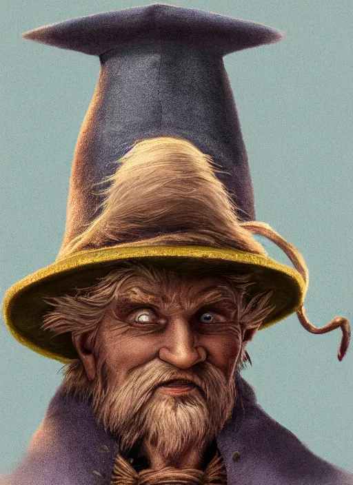 Prompt: Wizard in a hat, high image quality and working out details in 8k