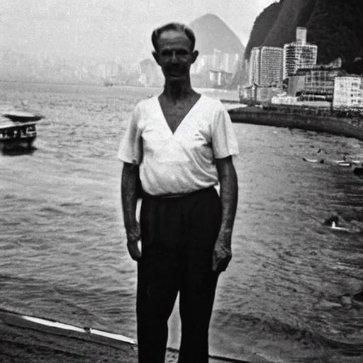 Image similar to vintage photo of a man in rio de janeiro