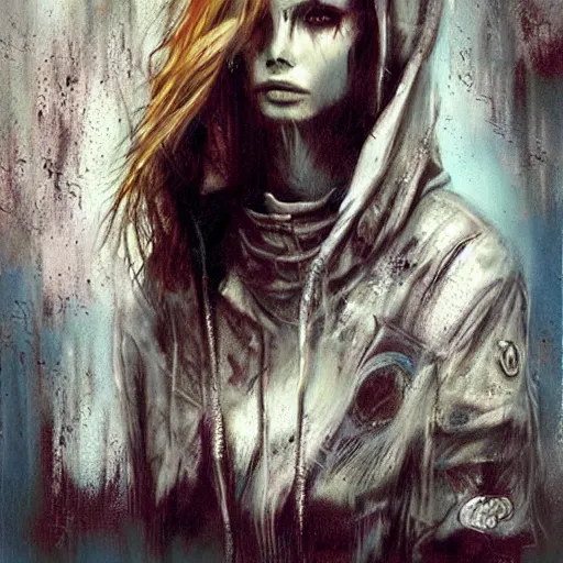 Prompt: art by christopher shy on a hoodie