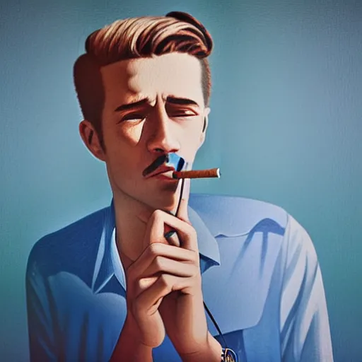 Image similar to cigarette in hand, hyper realistic