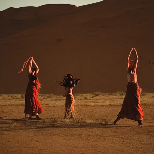 Prompt: witch dance in desert