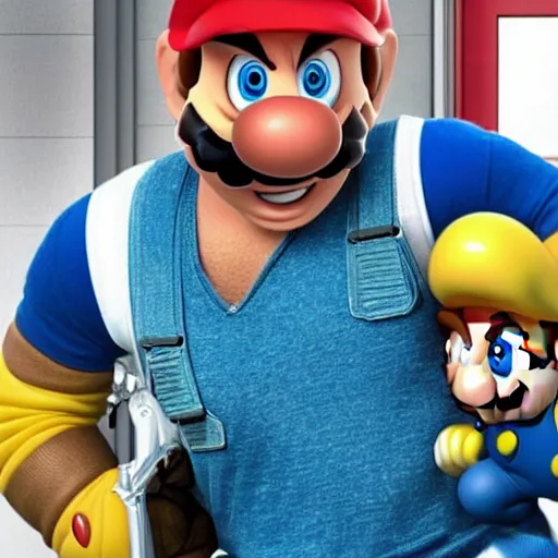 Prompt: Chris Pratt as Mario