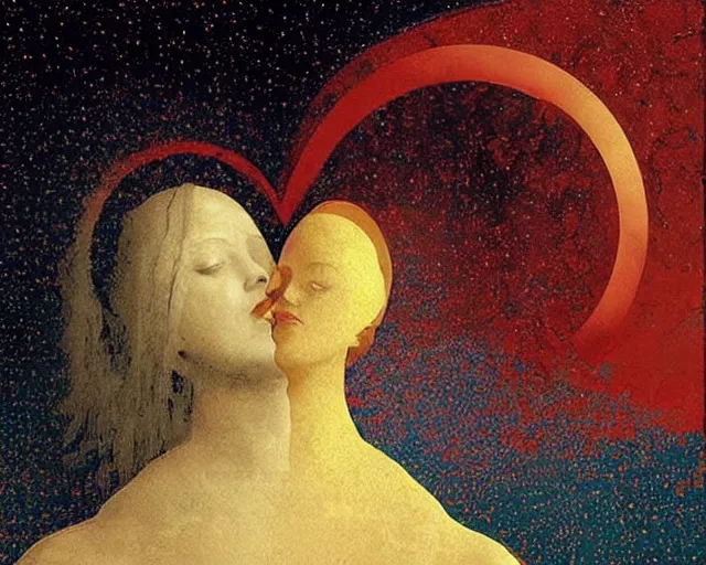 Image similar to abstraction of love series in the cosmos, a simple vector pop surrealism, by ( leonardo da vinci ) and greg rutkowski and rafal olbinski