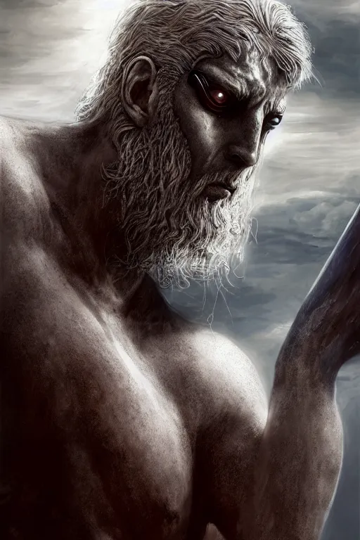 Image similar to cyclops from the odyssey, from homer's iliad, one - eyed man, intricate, ethereal, by luis royo, hyper detailed, weta digital, ray trace, unreal engine, trending on artist, beautifully lit, cinematic, soft light, photorealistic, volumetric, realistic, glossy, 8 k post - production, masterpiece, luxury, smooth