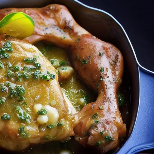 Image similar to a plastic version of chicken piccata, photograph