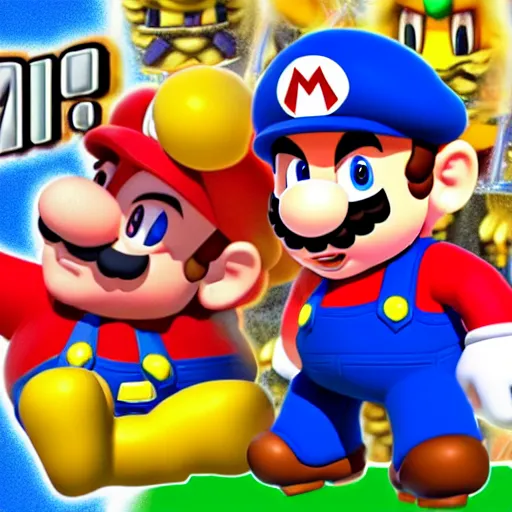 Image similar to Mario but it is Wario But it is actually Mario being Wario that loves Mario