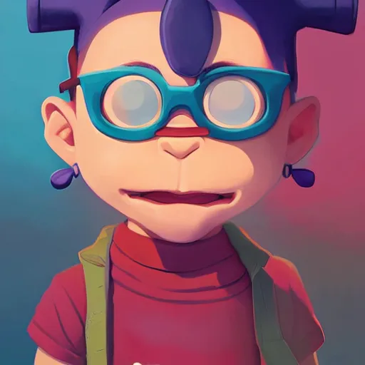 Image similar to face icon stylized minimalist rugrats, loftis, cory behance hd by jesper ejsing, by rhads, makoto shinkai and lois van baarle, ilya kuvshinov, rossdraws global illumination