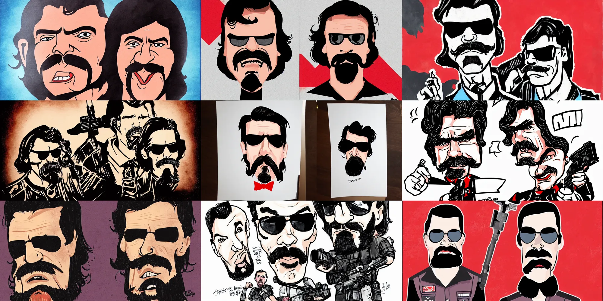 Prompt: a caricature poster of DrDisrespect