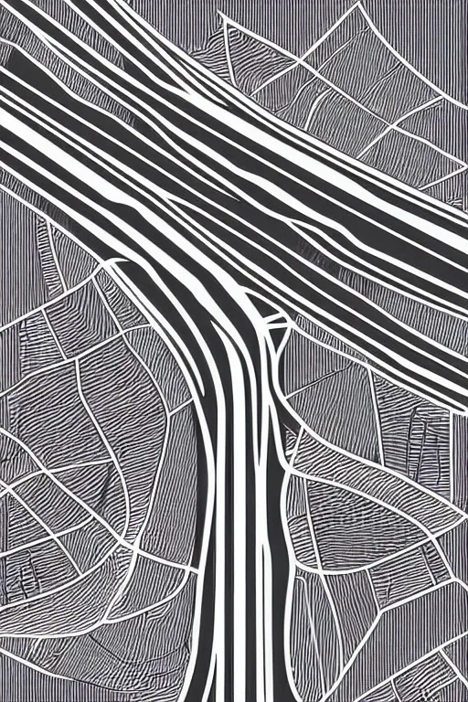 Image similar to minimalist boho style art of a freeway, illustration, vector art