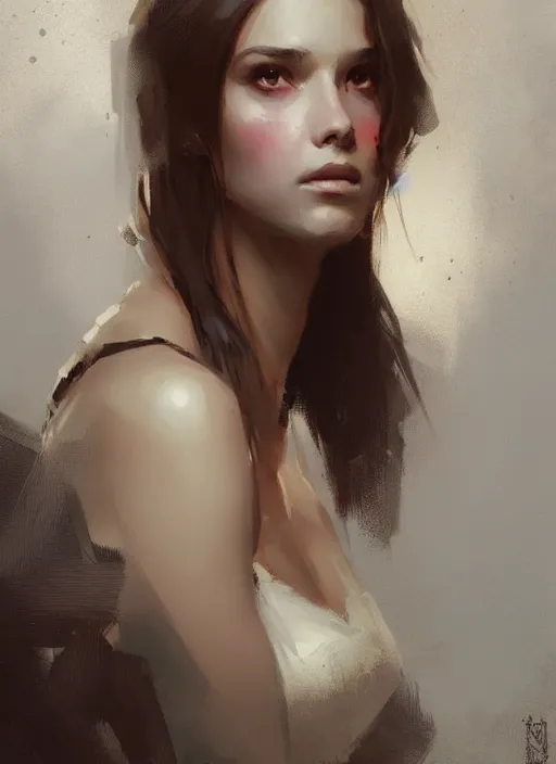 Image similar to a portrait of a pretty young lady by greg rutkowski