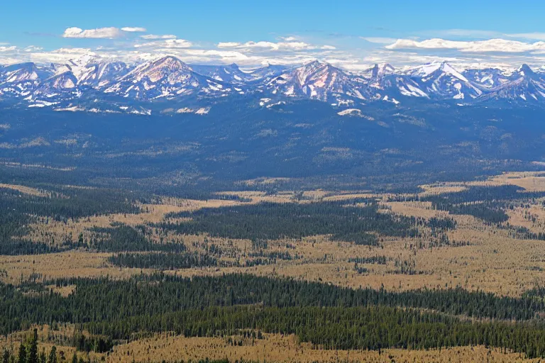 Prompt: A panoramaic view of Montana's wilderness