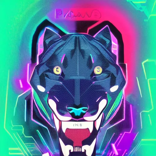 Image similar to synth wave panther