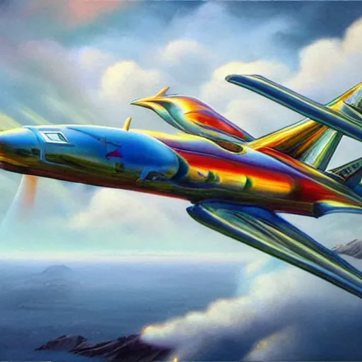 Image similar to fantasy art hyper realistic ai created interesting bizarre jet plane fantastic art award winning best ultra detailed magnificent