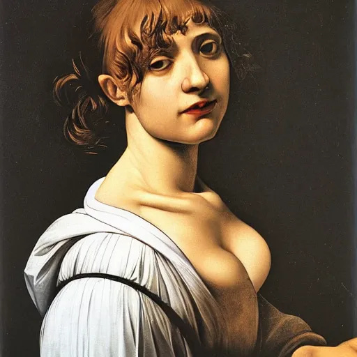 Image similar to photo of young woman by caravaggio