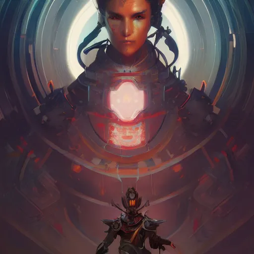 Image similar to portrait of a cybernetic samurai, cyberpunk concept art by pete mohrbacher and artgerm and wlop and greg rutkowski and deathburger, digital art, highly detailed, intricate, sci-fi, sharp focus, Trending on Artstation HQ, deviantart, unreal engine 5, 4K UHD image