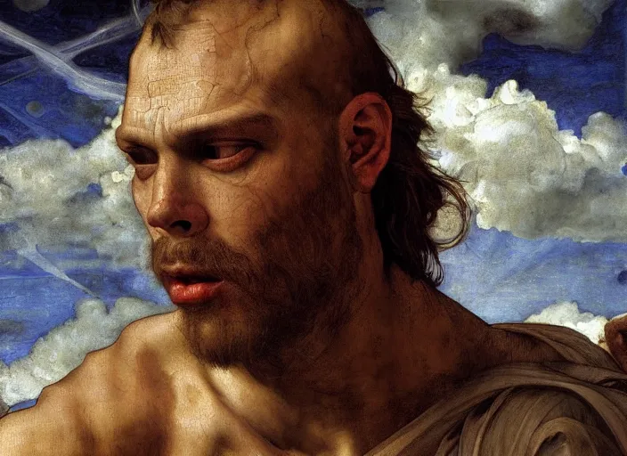 Image similar to biblical correct pepe by edgar maxence and caravaggio and michael whelan and delacroix style, artistic, intricate drawing, cinematic lighting, hyper realistic, extremely detailed, establishing shot, 8 k resolution, dramatic lighting