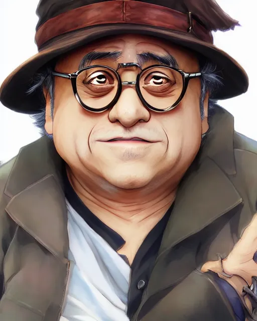 Image similar to anime portrait of Danny devito as an anime man by Stanley Artgerm Lau, WLOP, Rossdraws, James Jean, Andrei Riabovitchev, Marc Simonetti, and Sakimichan, trending on artstation