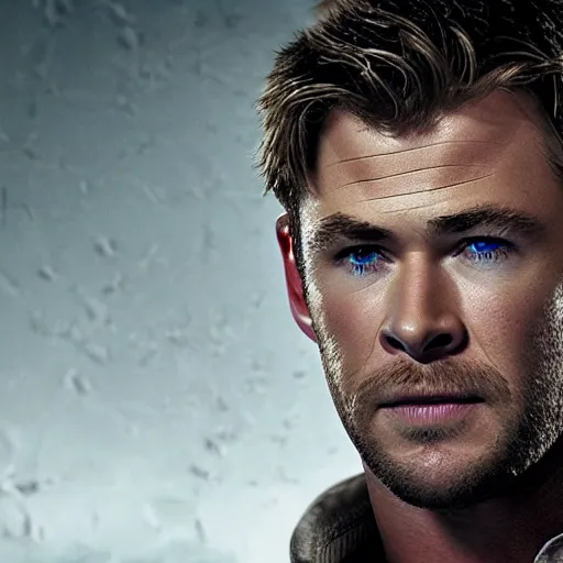 Image similar to chris hemsworth as chris refield in resident evil, 4k, high detail, high-resolution photograph, professional photography