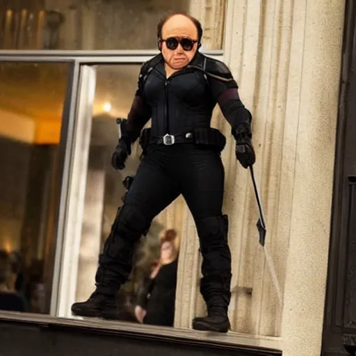 Image similar to danny devito as black widow