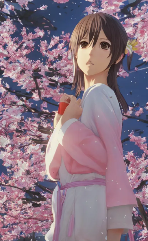 Prompt: anime style, gta 5, panoramic view of girl, yukata clothing, sakura tree in background, short hair, hair down, symmetrical facial features, from arknights, hyper realistic, extreme detail, volumetric lights, 4 k drawing, safebooru, realistic lighting, by alphonse mucha, greg rutkowski, sharp focus, backlit