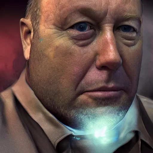 Image similar to hyperrealistic mixed media image of info wars alex jones is a ( ( bullfrog ) ), stunning 3 d render inspired art by xiang duan and thomas eakes and greg rutkowski, perfect facial symmetry, hyper realistic texture, realistic, highly detailed attributes and atmosphere, dim volumetric cinematic lighting, 8 k octane detailed render, post - processing, masterpiece,