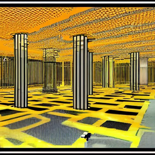 Prompt: virtual art museum in a 9 0 s video game, net art!, ps 2 graphics!, digital rendering, liminal space!, hd, intricate, detailed