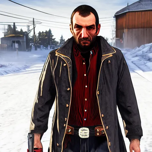 Prompt: Niko Bellic in Red Dead Redemption 2