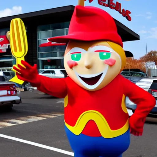 Prompt: cursed image of a fast food mascot