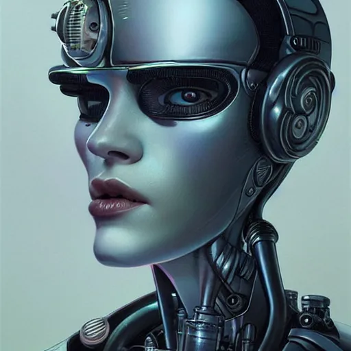 Prompt: Lofi portrait of cyborg, Pixar style by Joe Fenton and Stanley Artgerm and Tom Bagshaw and Tim Burton