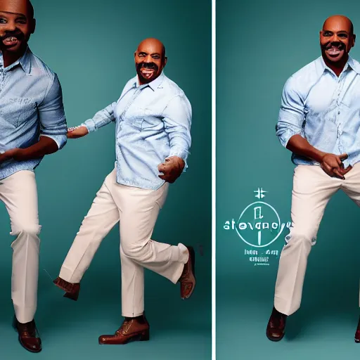 Prompt: Steve Harvey JCPenney ad, photoshoot, studio lighting, happy, sports