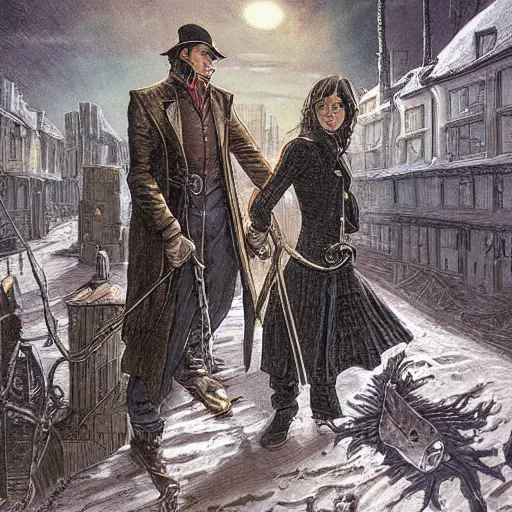 Image similar to Waynes Haberdashery from the Book Series Mistborn Illustrated by Michael Whelan