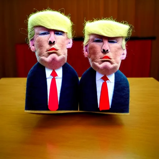 Image similar to detailed felt caricatures of trump suppoerters