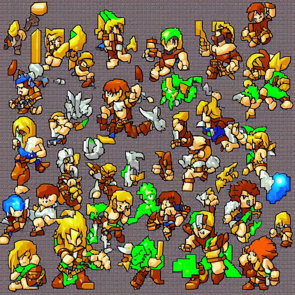 Image similar to pixelated dungeon adventure hero on clear background inspired by ragnarok online, 1 2 8 bit, 1 0 0 0 x 1 0 0 0 pixel art, 4 k, super detailed, nintendo game, pixelart, high quality, no blur, sharp geometrical squares, concept pixelart