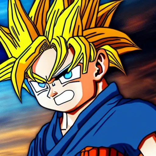 Image similar to son goku from dragon ball z in one piece style